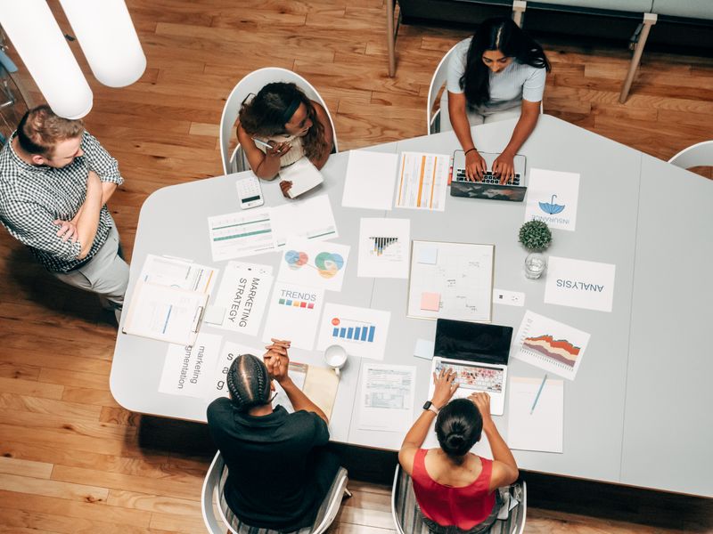 Marketing team planning a growth strategy